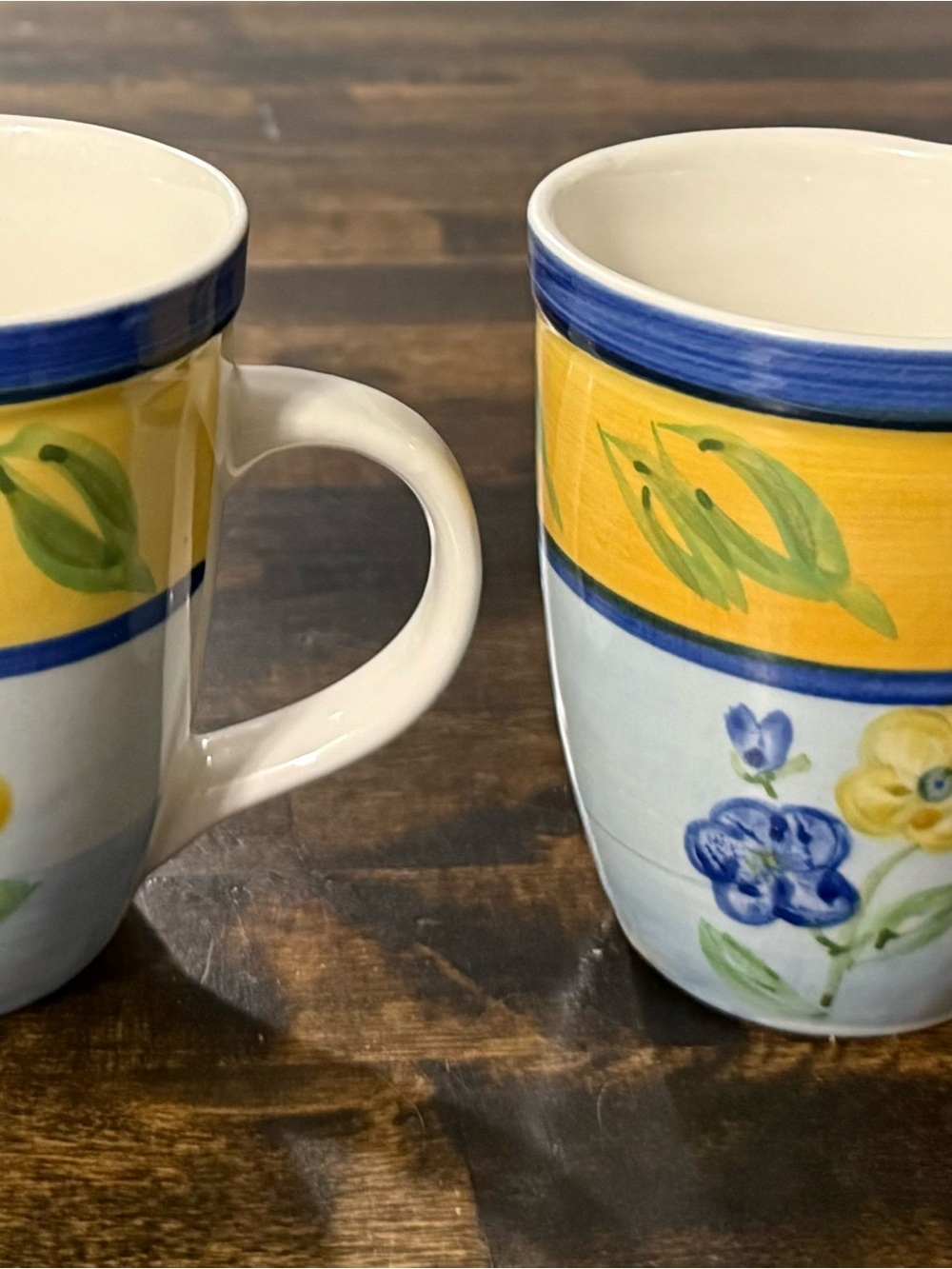 Trisa Hand Painted Stoneware Mug TRS10,  Vintage Set of 2